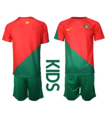 Lacne Dětský Futbalové dres Portugalsko MS 2022 Krátky Rukáv - Domáci (+ trenírky)